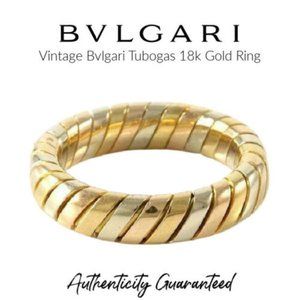 Bvlgari 18K Three-Tone Gold Band Vintage Ring